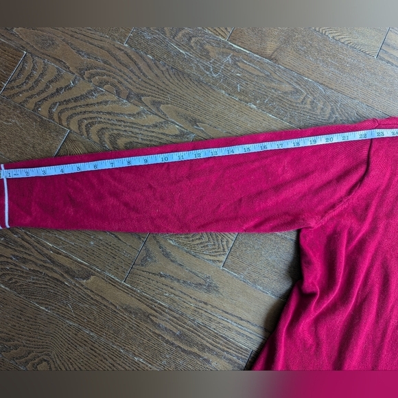 Talbots 100% cotton zipper red white cardigan long sleeve Y2K academia size S - Picture 8 of 8